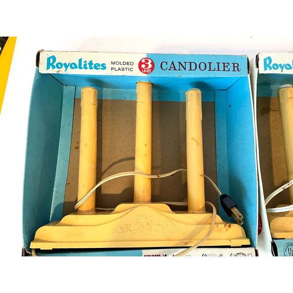 Vintage Royalites Christmas window candles candolier set of 2 - Picture 3 of 3